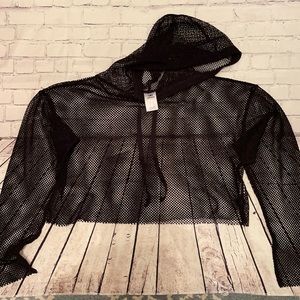 EUC INFINITE PERFORMANCE BUSTIER CROP HOODIE SZ M